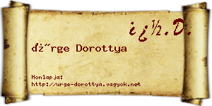 Ürge Dorottya névjegykártya